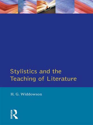 cover image of Stylistics and the Teaching of Literature